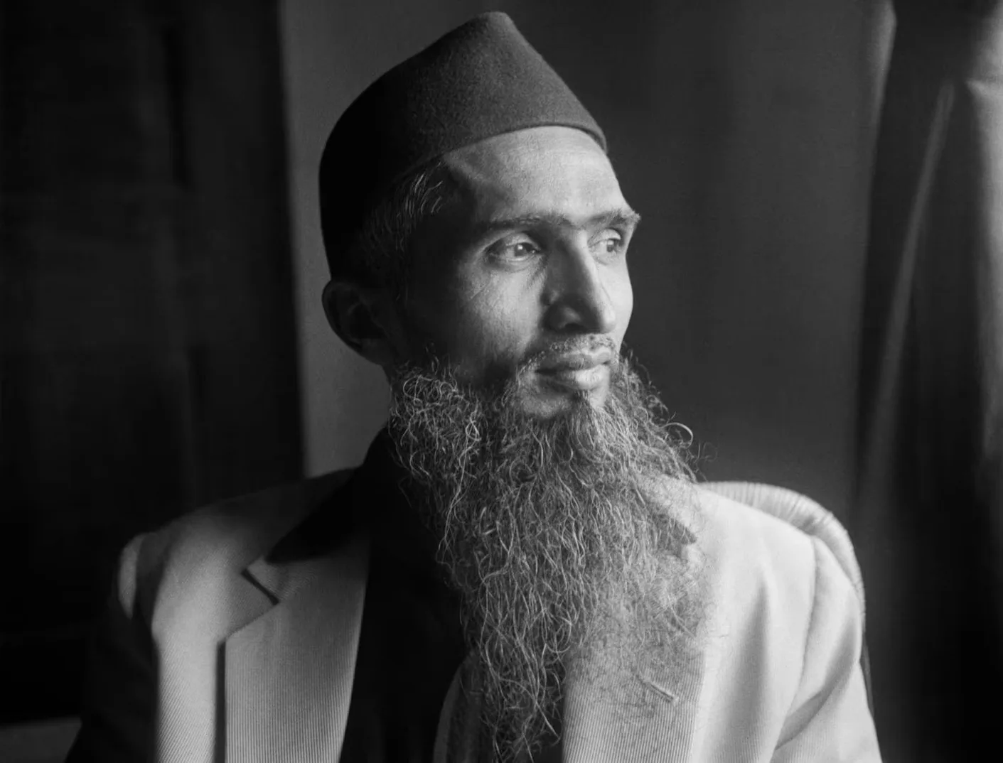 M. F. Husain in 1956, photographed by architect Habib Rahman. Husain often used to stay at Rahman's place when he visited Delhi.