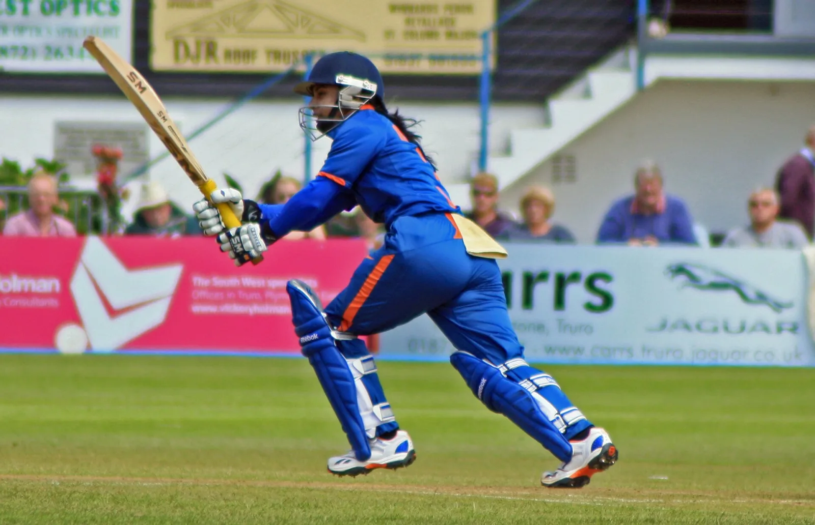 Mithali Raj batting for India women against England in Truro in 2012.